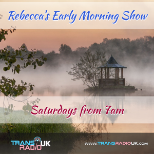 Rebecca's Early Morning Show picture of small wooden gazebo on lake on a misty morning