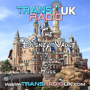 Picture is of the Disney castle with a blue sky. Text says The Disney Vault Monday 10am and Friday 1pm with Russ