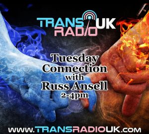 Picture is of two hands connected by holding fingers. One hand is blue (cold) and one hand is orange (hot). Text says Tuesday Connection with Russ Ansell 2-4pm